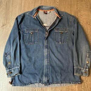 Vintage LUGZ Denim Shirt Jacket – Men’s M – Y2K Hip Hop Style PTP 23”